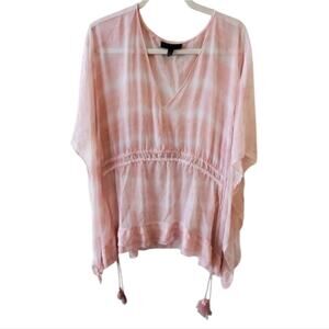 Lane Bryant striped tassel‎ sheer tunic Coverup plus Size 26/28 4X